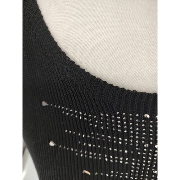 Select + Trend Woman NEW Black Sparkle Pullover Sweater Size Small Stretch Soft - Picture 6 of 10